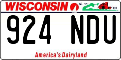 WI license plate 924NDU