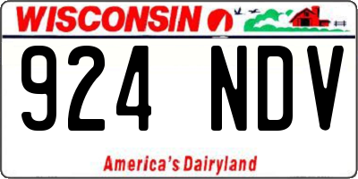 WI license plate 924NDV