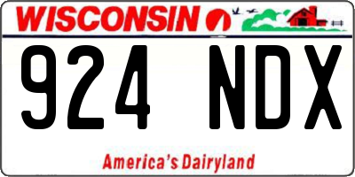 WI license plate 924NDX