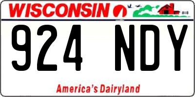 WI license plate 924NDY