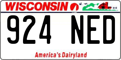 WI license plate 924NED