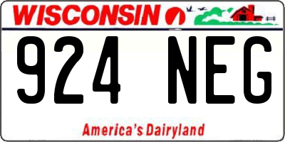 WI license plate 924NEG