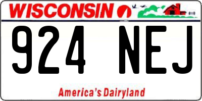 WI license plate 924NEJ