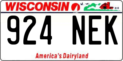 WI license plate 924NEK
