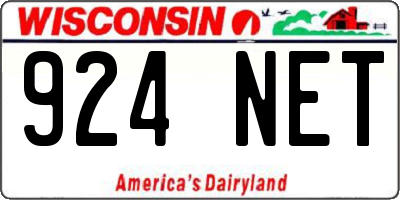 WI license plate 924NET