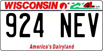 WI license plate 924NEV