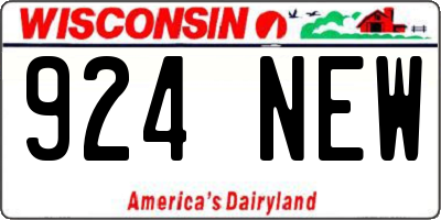 WI license plate 924NEW