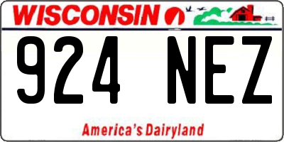 WI license plate 924NEZ