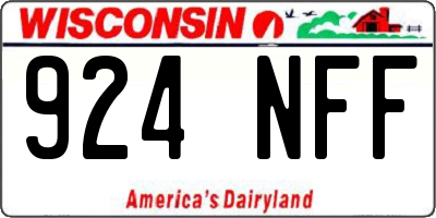 WI license plate 924NFF