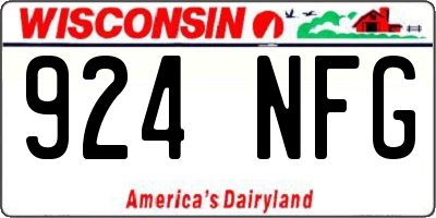 WI license plate 924NFG
