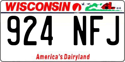 WI license plate 924NFJ