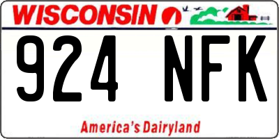 WI license plate 924NFK