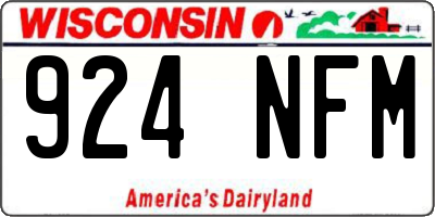 WI license plate 924NFM