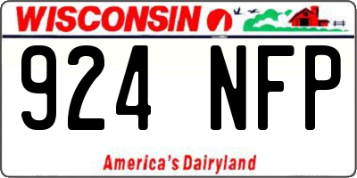 WI license plate 924NFP