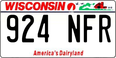 WI license plate 924NFR