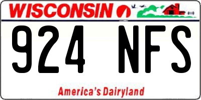 WI license plate 924NFS