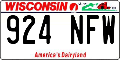 WI license plate 924NFW