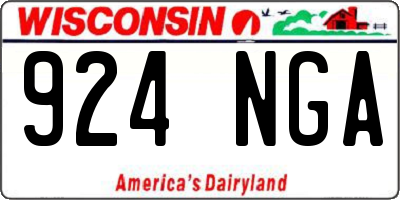 WI license plate 924NGA