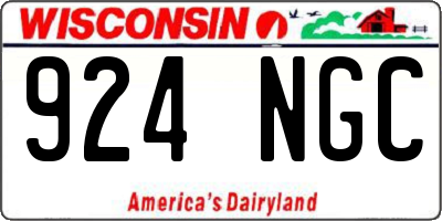 WI license plate 924NGC