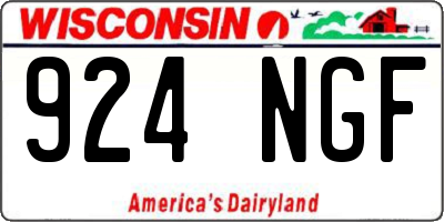 WI license plate 924NGF