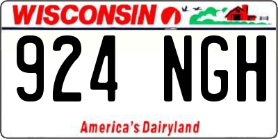 WI license plate 924NGH