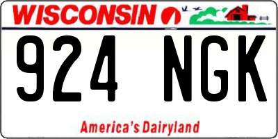 WI license plate 924NGK