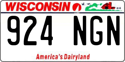 WI license plate 924NGN