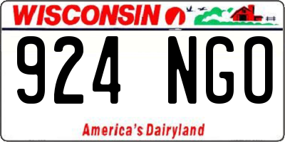 WI license plate 924NGO
