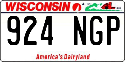 WI license plate 924NGP