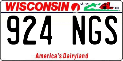 WI license plate 924NGS