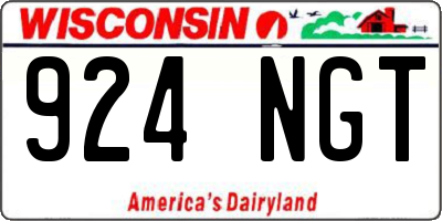 WI license plate 924NGT