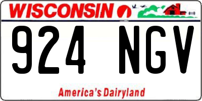 WI license plate 924NGV