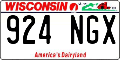WI license plate 924NGX