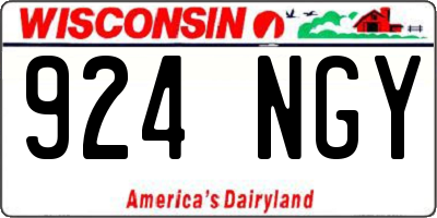 WI license plate 924NGY