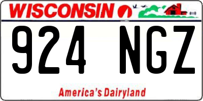 WI license plate 924NGZ
