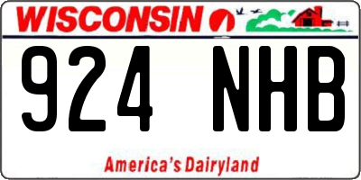 WI license plate 924NHB