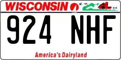 WI license plate 924NHF