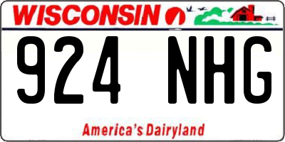 WI license plate 924NHG