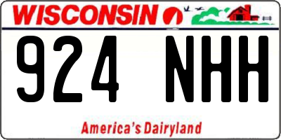 WI license plate 924NHH