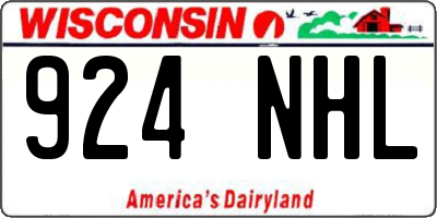 WI license plate 924NHL