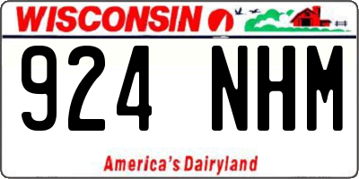 WI license plate 924NHM