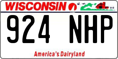 WI license plate 924NHP