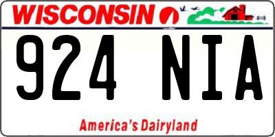 WI license plate 924NIA