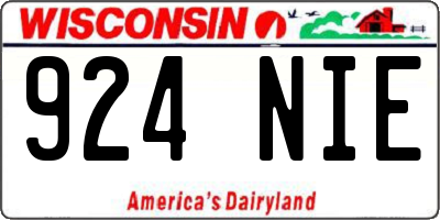 WI license plate 924NIE