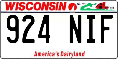 WI license plate 924NIF