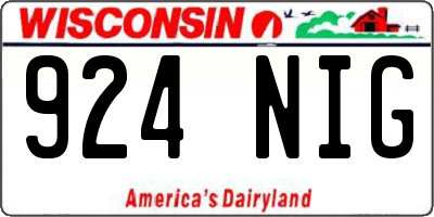 WI license plate 924NIG