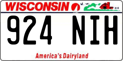 WI license plate 924NIH