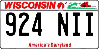 WI license plate 924NII