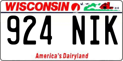 WI license plate 924NIK