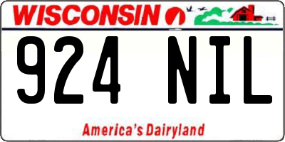 WI license plate 924NIL